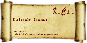 Kulcsár Csaba névjegykártya