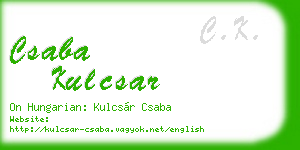 csaba kulcsar business card